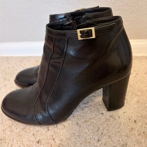 Anthropologie Chie Mihara Gorgeous Black Leather Heeled Boots